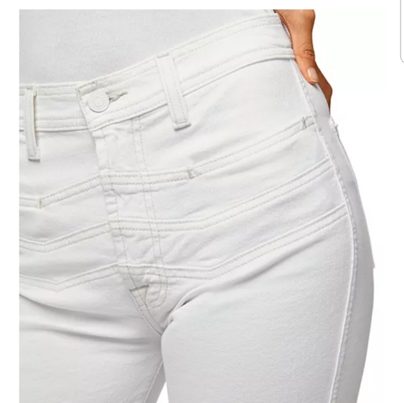 7 For All Mankind High Waisted Cropped Straight in Clean White Size 28 - Picture 4 of 13